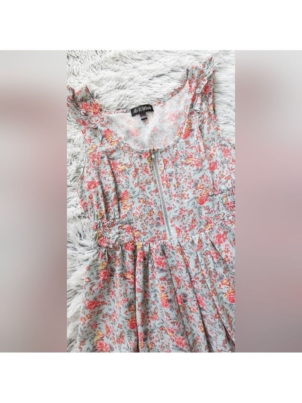 As U Wish Floral Casual Dress in Pink and Light Green - Picture 5 of 6
